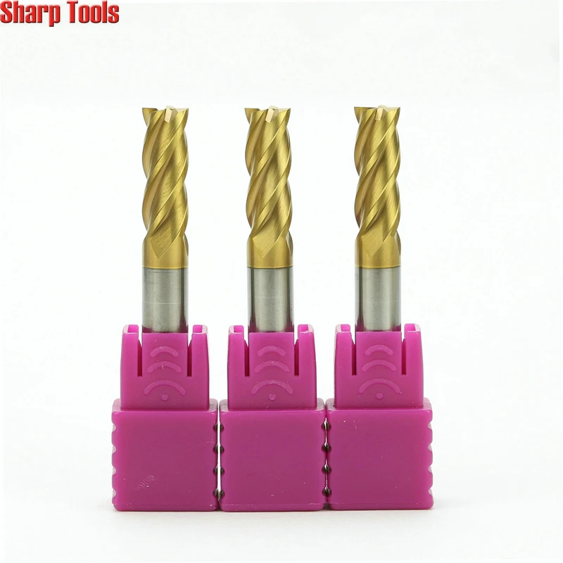 6x15mm HRC65 Germany 4 Flute CNC Carbide End Mill Tool Stainless Steel Metal Milling Cutter Set 5pcs Slot Cutting Router Bits