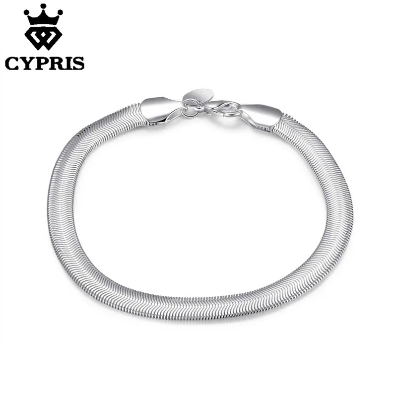 

Super Deal H164 Bracelet Snake Herringbone Pattern 6mm Wide thick women men father hot gift friends hot jewelry CYPRIS