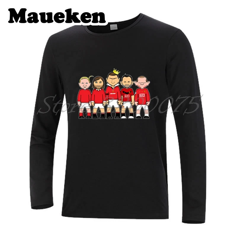 

Men's Long Sleeve Legends Eric Cantona George Best Wayne Rooney Ryan Giggs Bobby Charlton T-Shirt W17080623