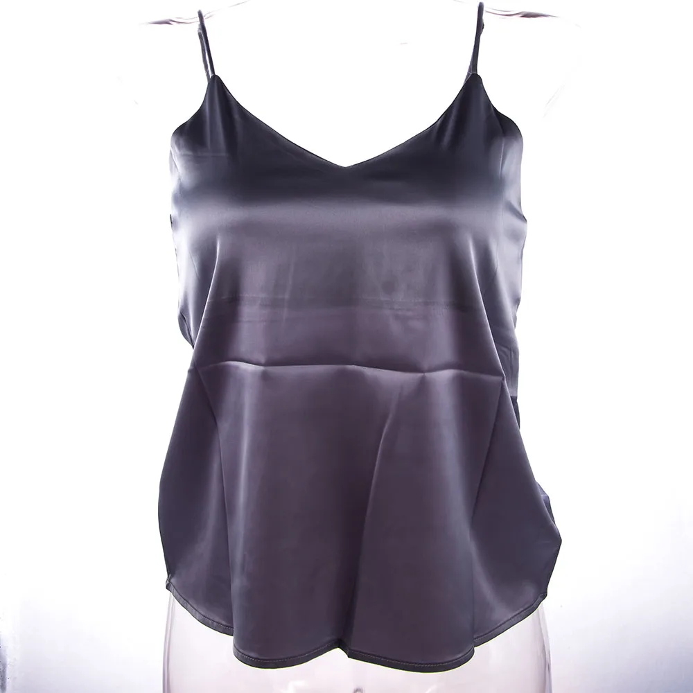 

Fashion Women Sexy Silk Halter Camisole Summer Casual Sexy Sleeveless Vest Slim Crop Top