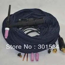 WP-26FV-25R TIG сварочный фонарь в комплекте 25 футов 7,6 метров 200 ампер с воздушным охлаждением гибкий и газовый клапан управления TIG фонарь