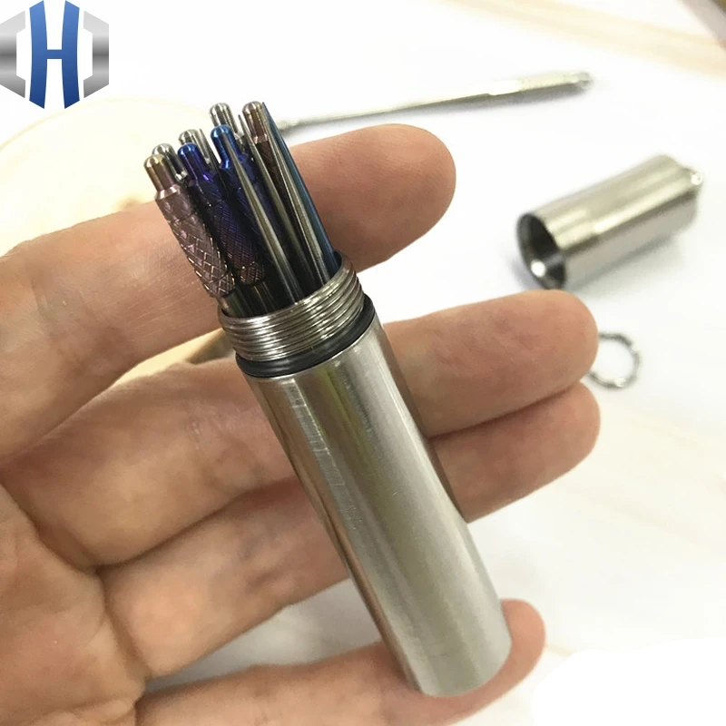 

Large Size Titanium Alloy Seals Waterproof Toothpick-holder Toothpick Canister Bottle EDC Outdoor Tool