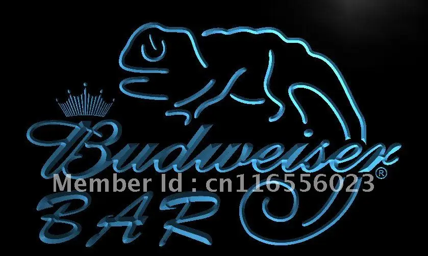 LA442-бар Budweiser ящерица пивной светодиодный неоновый светильник знак для домашнего