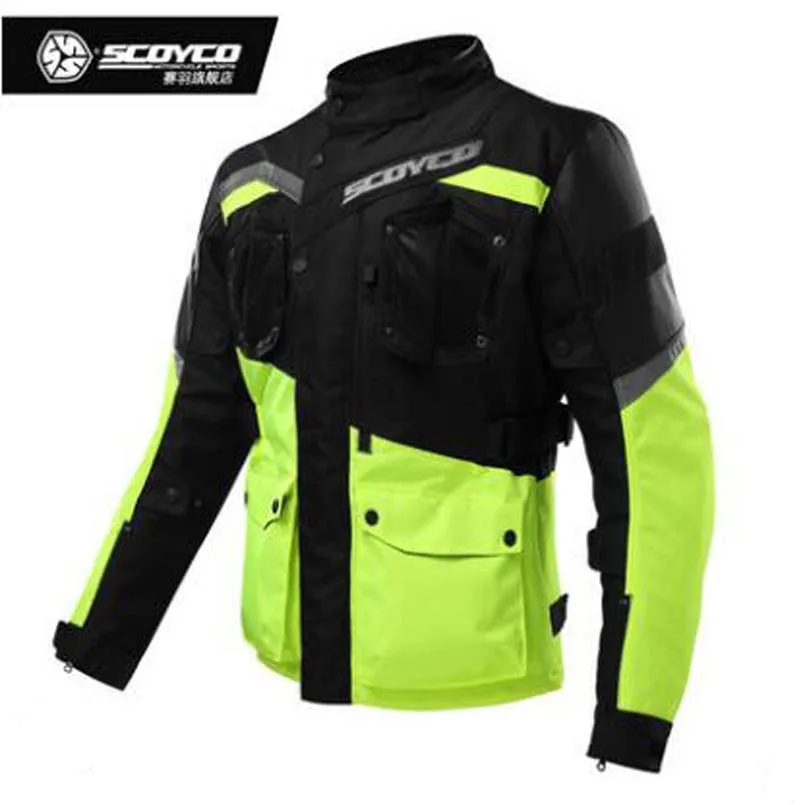Новинка года SCOYCO для езды на мотоцикле одежда для мужчин падение локомотив защиты куртки четыре водонепроницаемый теплый - Цвет: jacket green