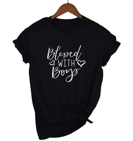 PADDY DESIGN Blessed/футболка для мальчиков Топ для мамы и мальчика, Женская Повседневная футболка с коротким рукавом, графический стакан, женские топы, футболка Прямая поставка