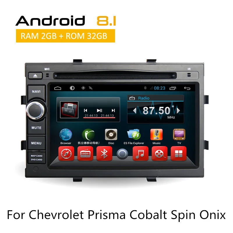 

2 Din Android Car Multimedia For Chevrolet Prisma Cobalt Spin Onix Auto Radio Stereo iPod GPS Navigation BT TV SWC Bluetooth
