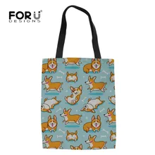 FORUDESIGNS корги печать Эко многоразовые продуктовые сумки хозяйственная сумка женские сумки для покупок Bolsas Feminina сумки для девочек
