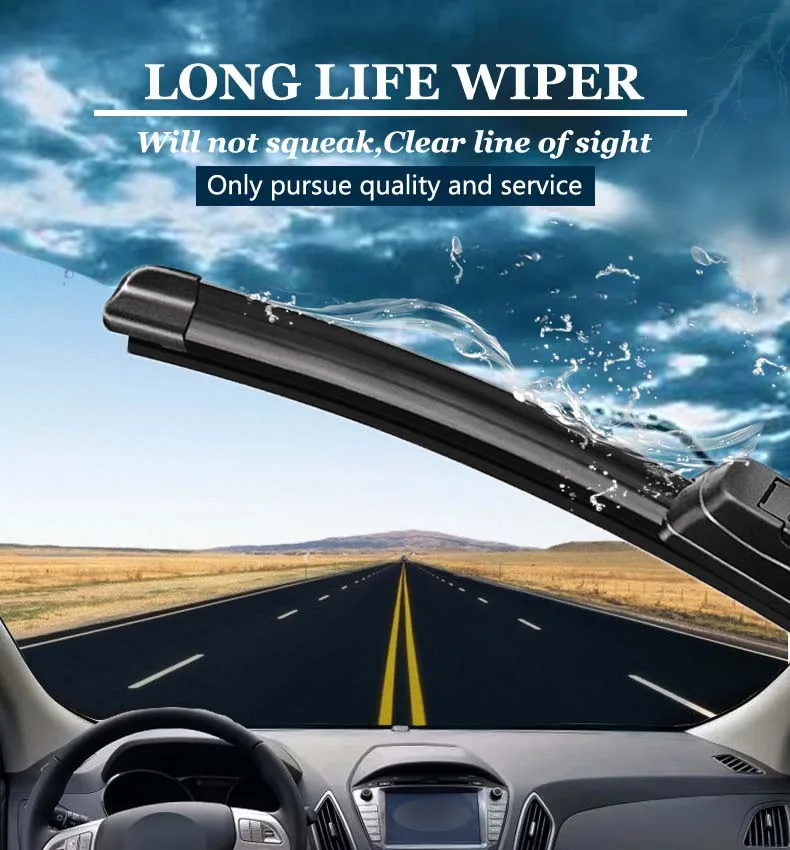 MIDOON Wiper Blades for BMW X5 E53 / E70 / F15 Fit Hook / Side Pin / Push Button Arms Exact Fitting From 1999 to