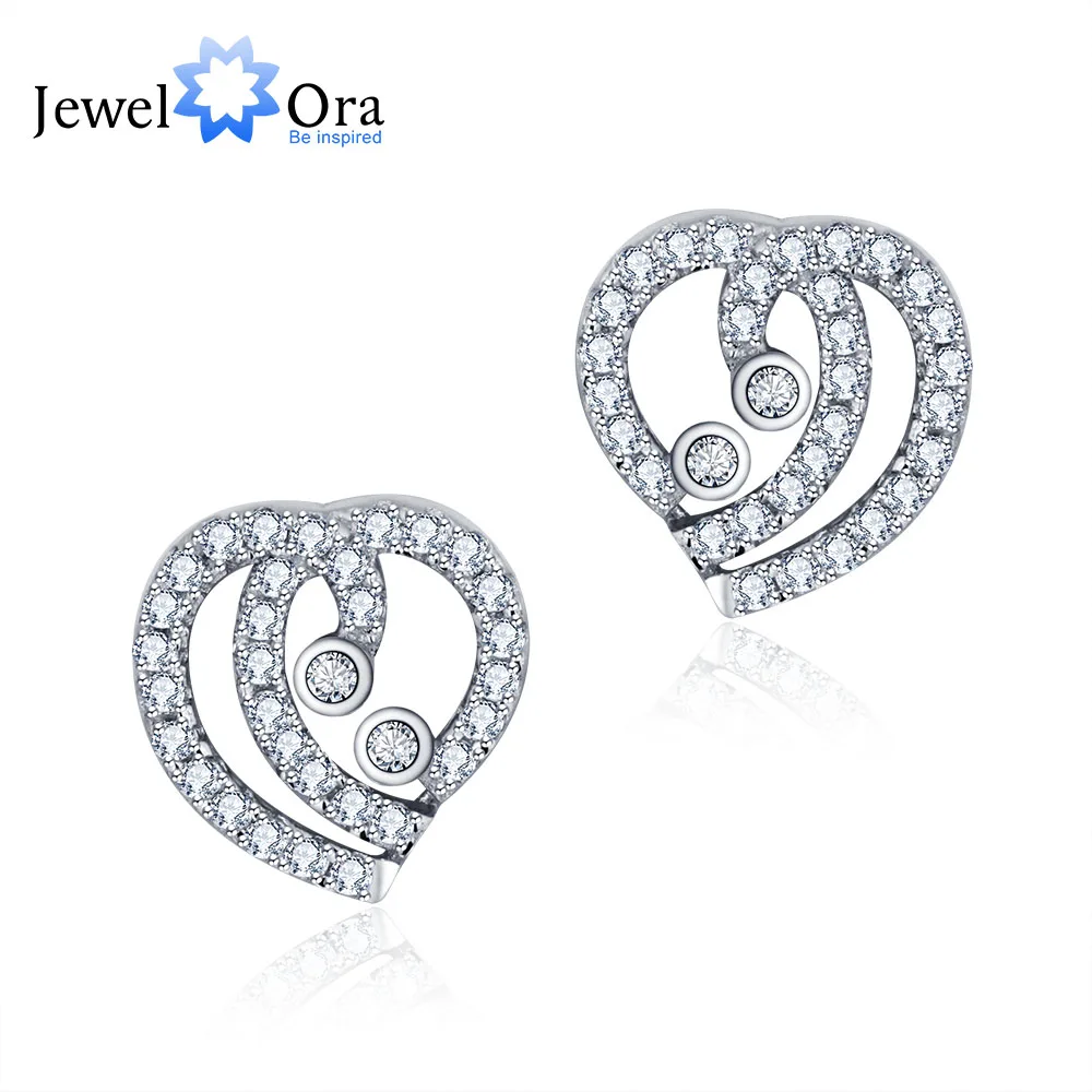 925 Sterling Silver Cubic Zirconia Stud Earring Trendy Party