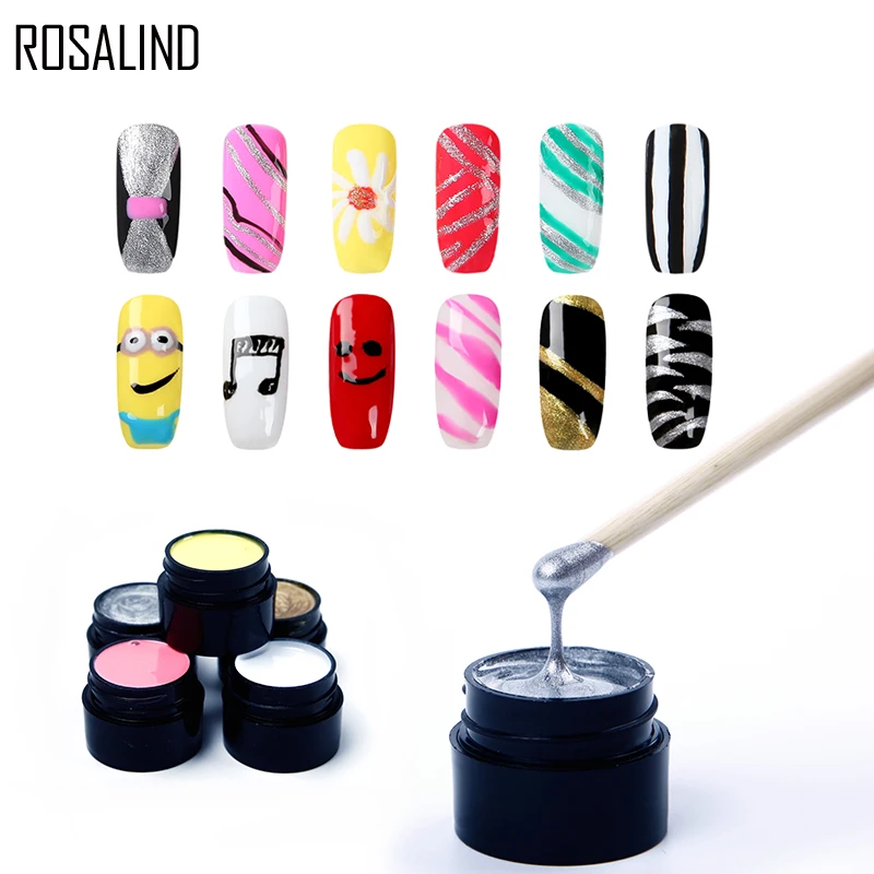 

ROSALIND Gel Nail polish 5ml 142 Pure Colors Soak off Nail Art Long-Lasting Design Nail Painting DIY Manicures Nails Gel Varnish