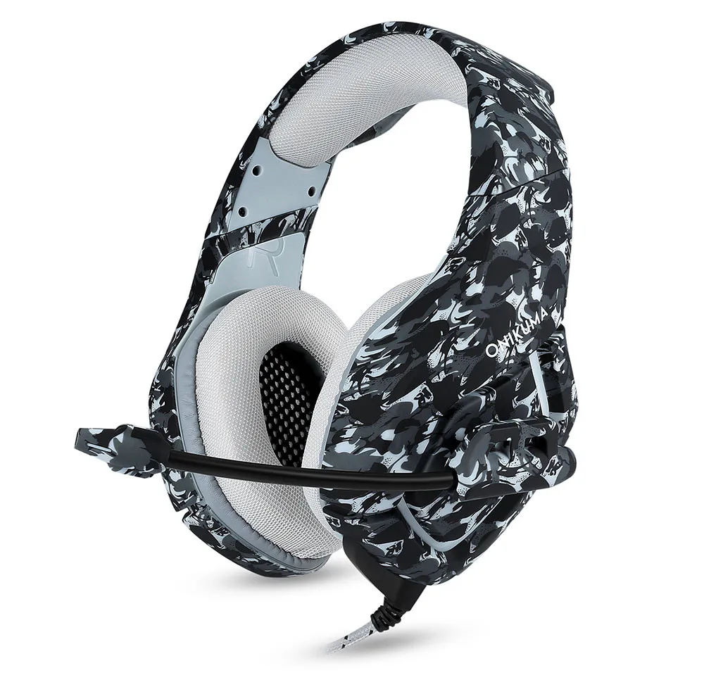 ONIKUMA K1 Casque Camouflage PS4 Headset with Mic Stereo Gaming Headphones for PC Cell Phone New Xbox One Laptop (2)