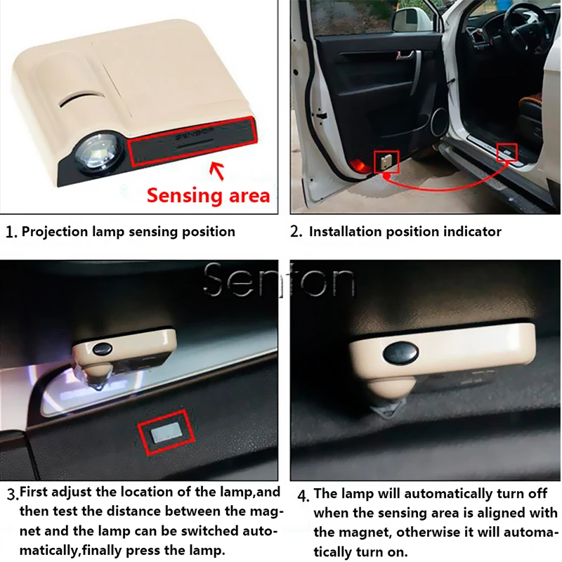 2 шт. автомобильные дверные приветственные огни для Seat Leon Ibiza Renault Duster Megane 3 Logan Captur