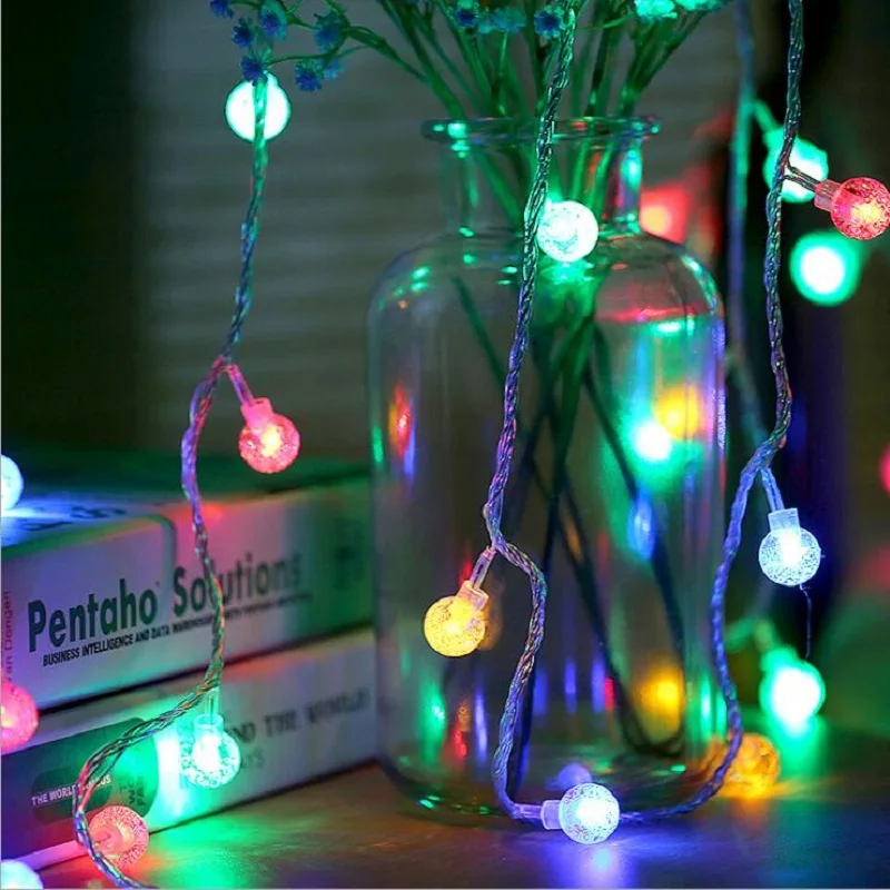 

10M 100LED Crystal Bubble Ball Light String 8 Modes Decoartion Wedding Party Garden String Holiday Light AC 220V/110V EU/US Plug