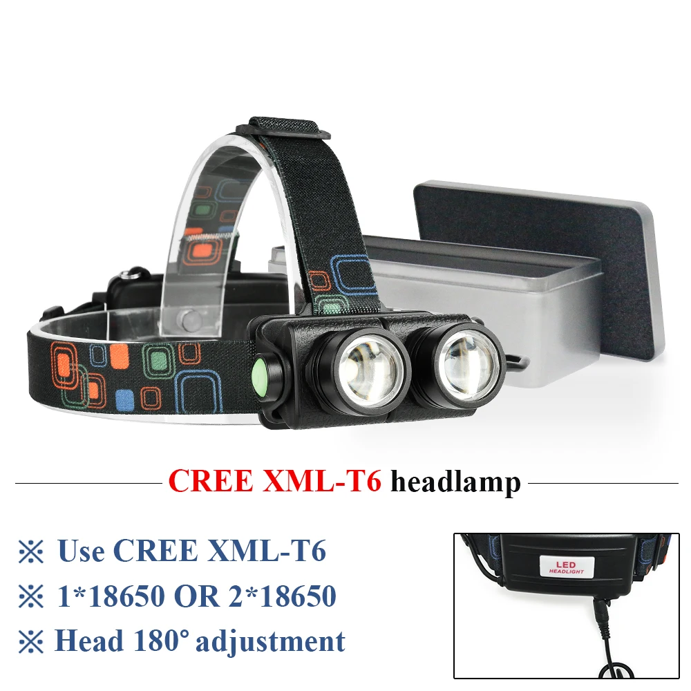 

5000lm LED Headlamp Mini Lantern cree xml t6 LED head lamp 18650 zoomable rechargable Headlight Flashlight Light Fishing Hunting