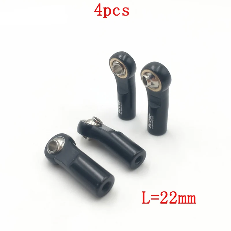 4pcs M3 Aluminum Ball Head Rod End Metal Side Bend Ball Joint Curved M3