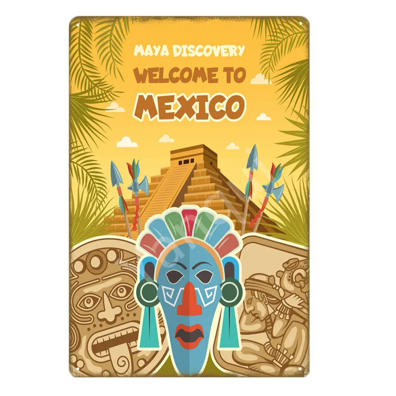 Добро пожаловать в Мехико флаг металлическая жестяная вывеска Feliz Cinco De Mayo Viva Плакат Бар Паб Клуб домашний декор винтажные наклейки на стену YN180 - Цвет: NEW0336B
