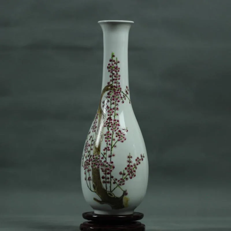 Цзиндэчжэнь изделия ручной работы под старину ручная роспись династии Цин Qianlong годовой сливы ваза Античная коллекция украшения