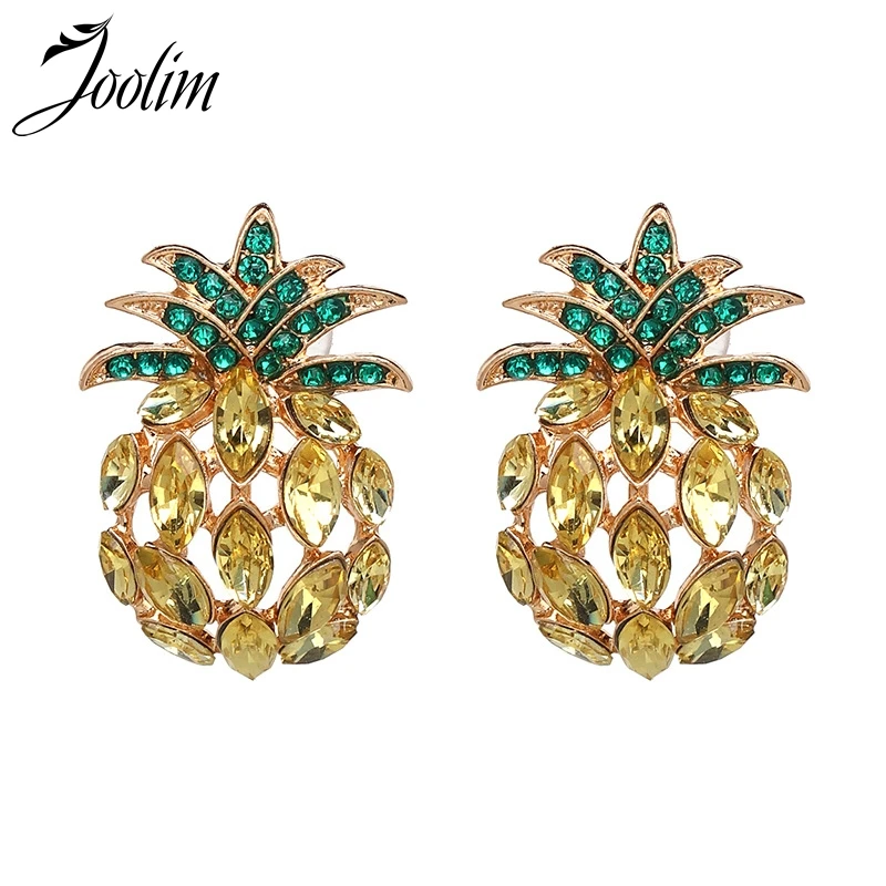 

JOOLIM 2018 New Summer Crystal Pineapple Earring Drop Shipping Supplier