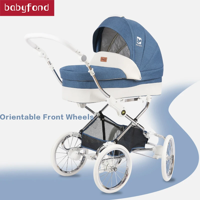 Babyfond 2 в 1 большая детская коляска, двухходовая, высокая, Ландшафтная, тройная, ударная, детская, четырехколесная, тележка