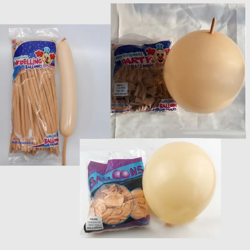 

Skin color latex balloons, long shape ballon tail balloon round latex ball wedding decoration party supplies 100 pcs /ot