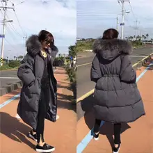 Черное/белое/серое/Зеленое Длинное белое пуховое пальто для женщин, зимнее теплое плотное X-long пуховое пальто, парка