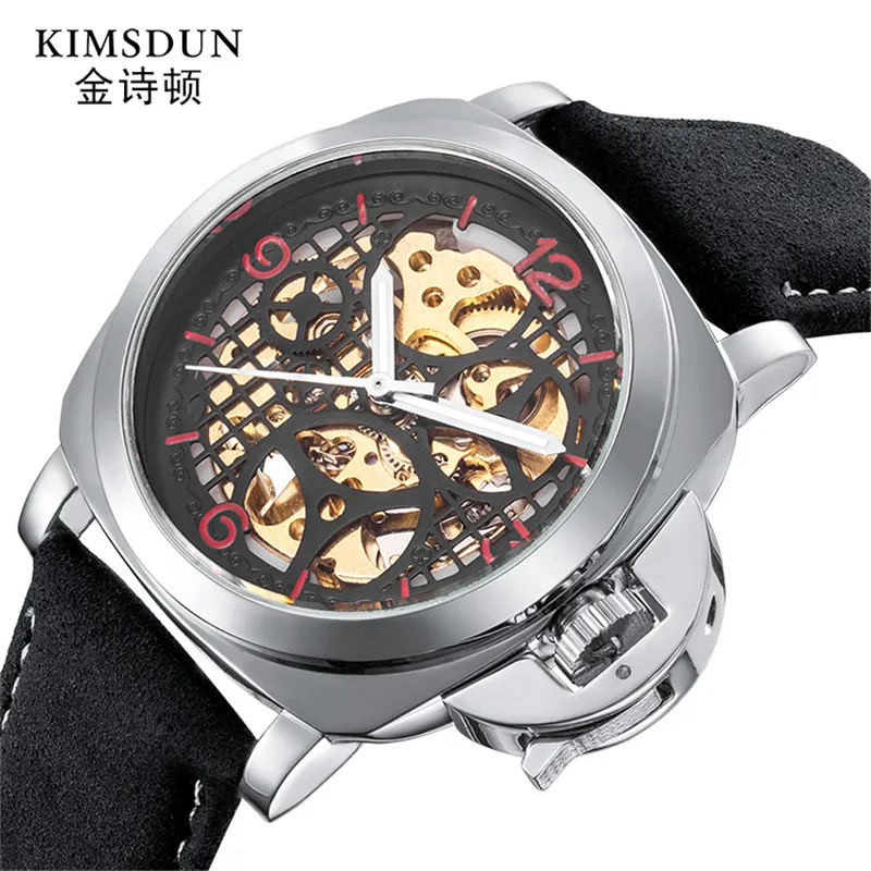 Tourbillon Skeleton Automatic Mechanical Mens Watches Top Brand Luxury Military Sport Watch Leather Male Clocks Reloj Hombre | Наручные