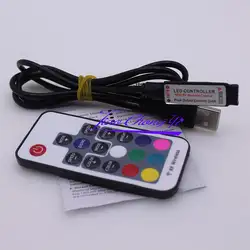 5 шт. USB RGB контроллер 5 В 24 В 17 клавиш РФ дистанционного LED диммер для 5 В RGB LED полосы