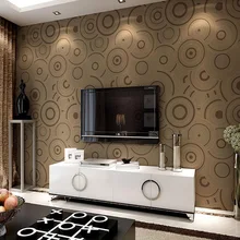 Современные Простые 3D стереоскопические зеленые обои с кругами утолщение нетканые гостиная диван ТВ фон обои домашний декор