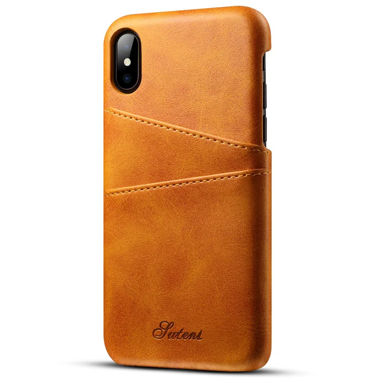 Для iphone XS Max Чехол для мобильного телефона задняя чехол для iphone 7 плюс кожаный чехол для iphone 8 plus с карманом для карт - Цвет: Хаки