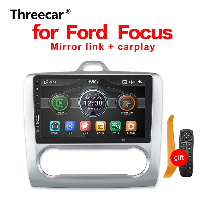 

1 din carplay 9 inch Car Radio Multimedia Player touch screen BT Mirror Link Android For Ford Focus MT 2004 - 2011