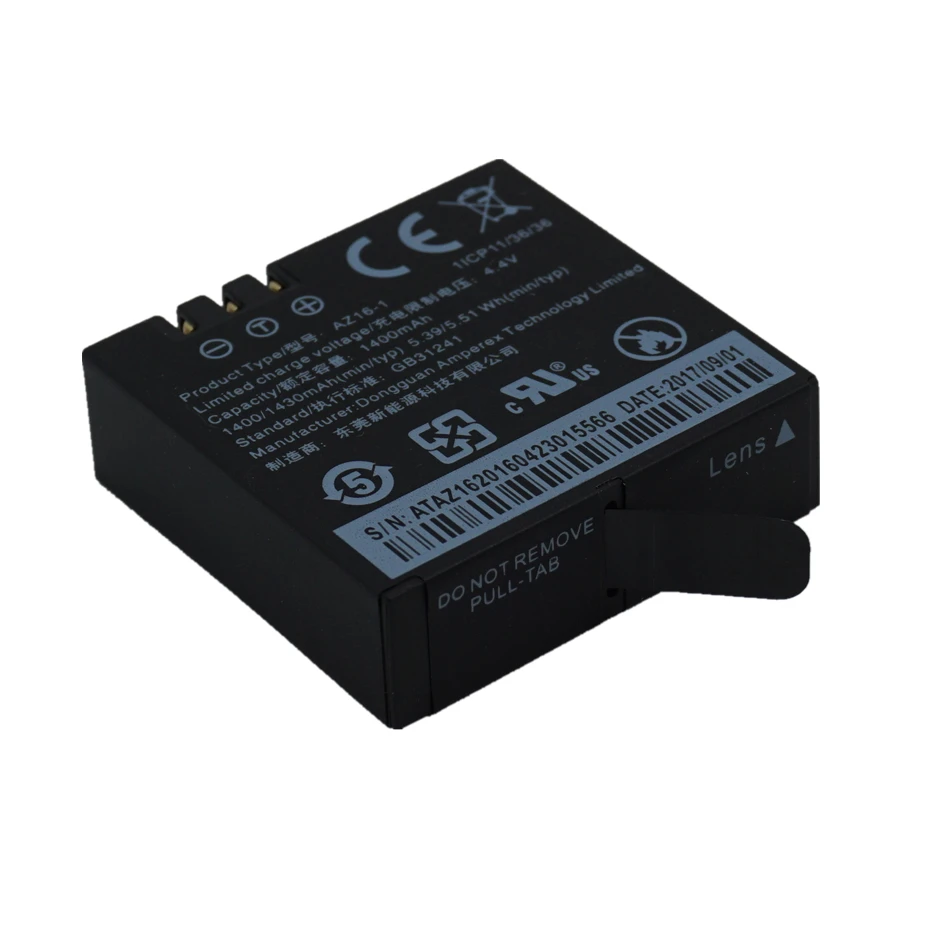 Digital Batteries for Xiaomi Yi 2 4K battery 1400mAh For XiaoYi 2 4K Xiaomi Yi II 4K Rechargeable Li-ion action camera