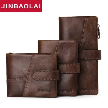 

Top Genuine Natural Leather Wallet Men Long Vintage Cow Leather Casual Purse Brand Design High Quality Wallets Cell Phone Bags