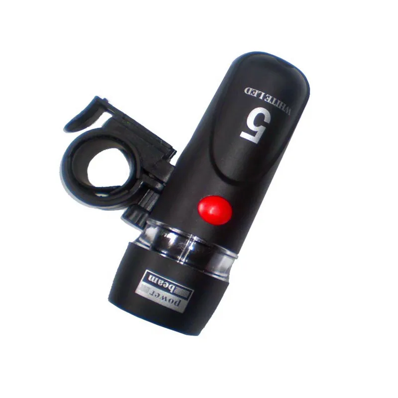 Black Bike Bicycle 5 LED Bright Power Beam Front Head Light Headlight Torch Lamp