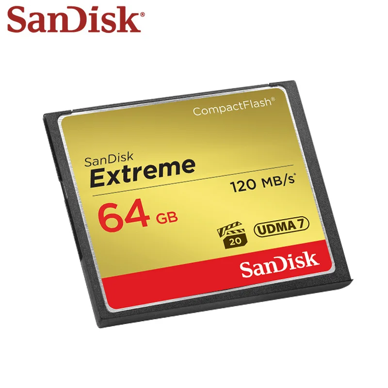 Карта памяти SanDisk Extreme CompactFlash 64 Гб максимальная скорость чтения 120 м/с 4K для камеры карта памяти CF