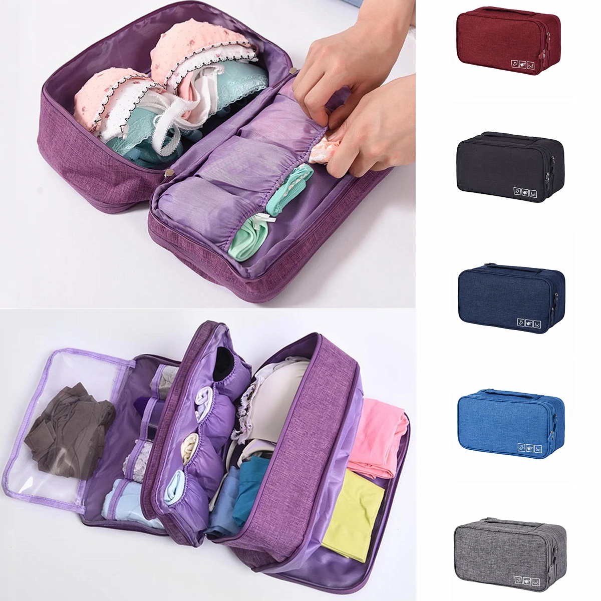 

Bra Underwear Packing Cubes Organizer Trip Luggage Waterproof Travel Bag for Women Pouch Case Suitcase Space Saver Package