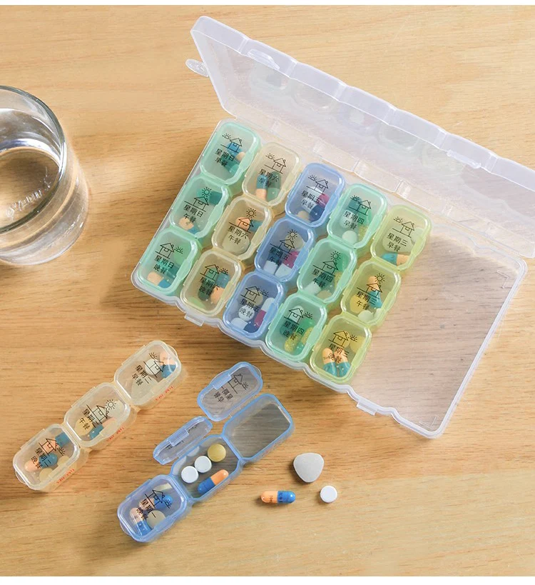 Прозрачный 7 день таблетки Организатор 3 раза в день медицина Планшеты коробка для хранения дома Организатор Контейнер аксессуары поставок