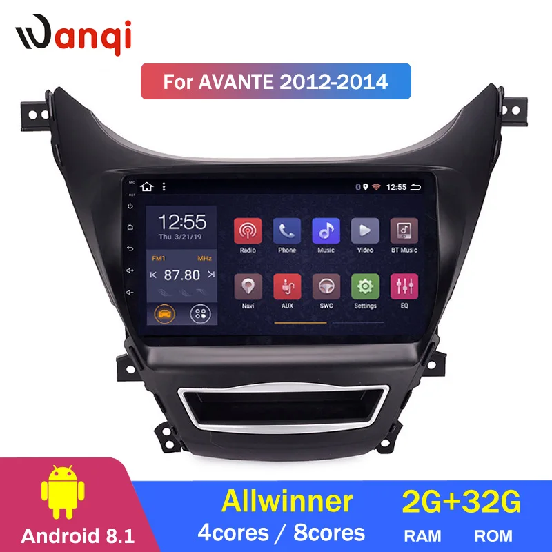 

2G RAM 32G ROM 9 inch Android 8.1 car dvd gps navigation For Hyundai Elantra Avante 2014 multimedia system