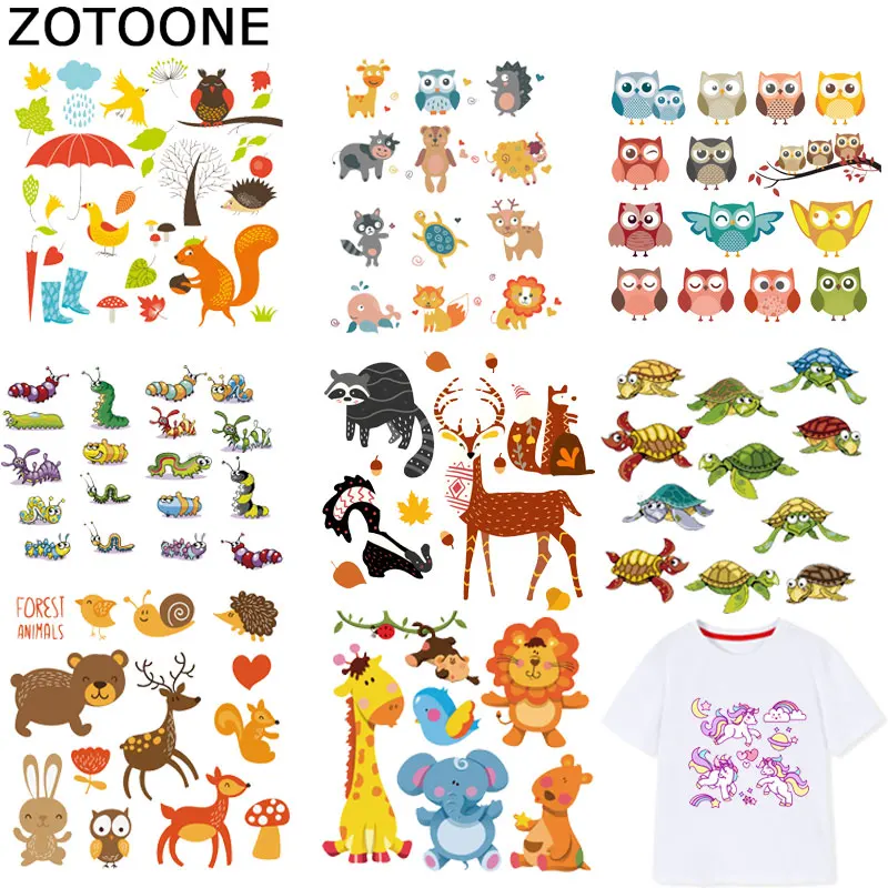 

ZOTOONE Unicorn Patches Animal Stickers Iron on For Kids Transfers for Clothes T-shirt Heat Transfer DIY Accessory Appliques F1