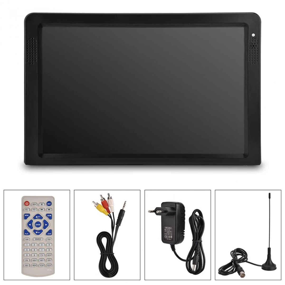 12 Inches Portable Mini Digital Color Analog Led TV DVB-T DVB-T2 Rechargeable Television Player TFT-LED Screen ATSC/HDMI Input