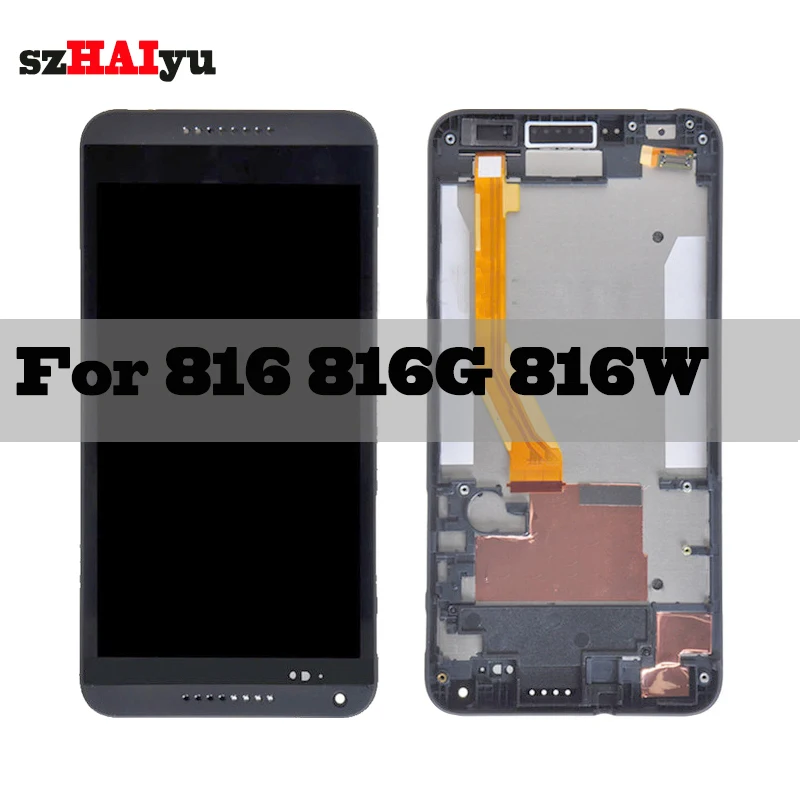 

SZHAIYU 1280x720 5.0'' LCD For HTC Desire 816 816G 816H 816W LCD Display Touch Screen Digitizer Panel Replacement parts Frame