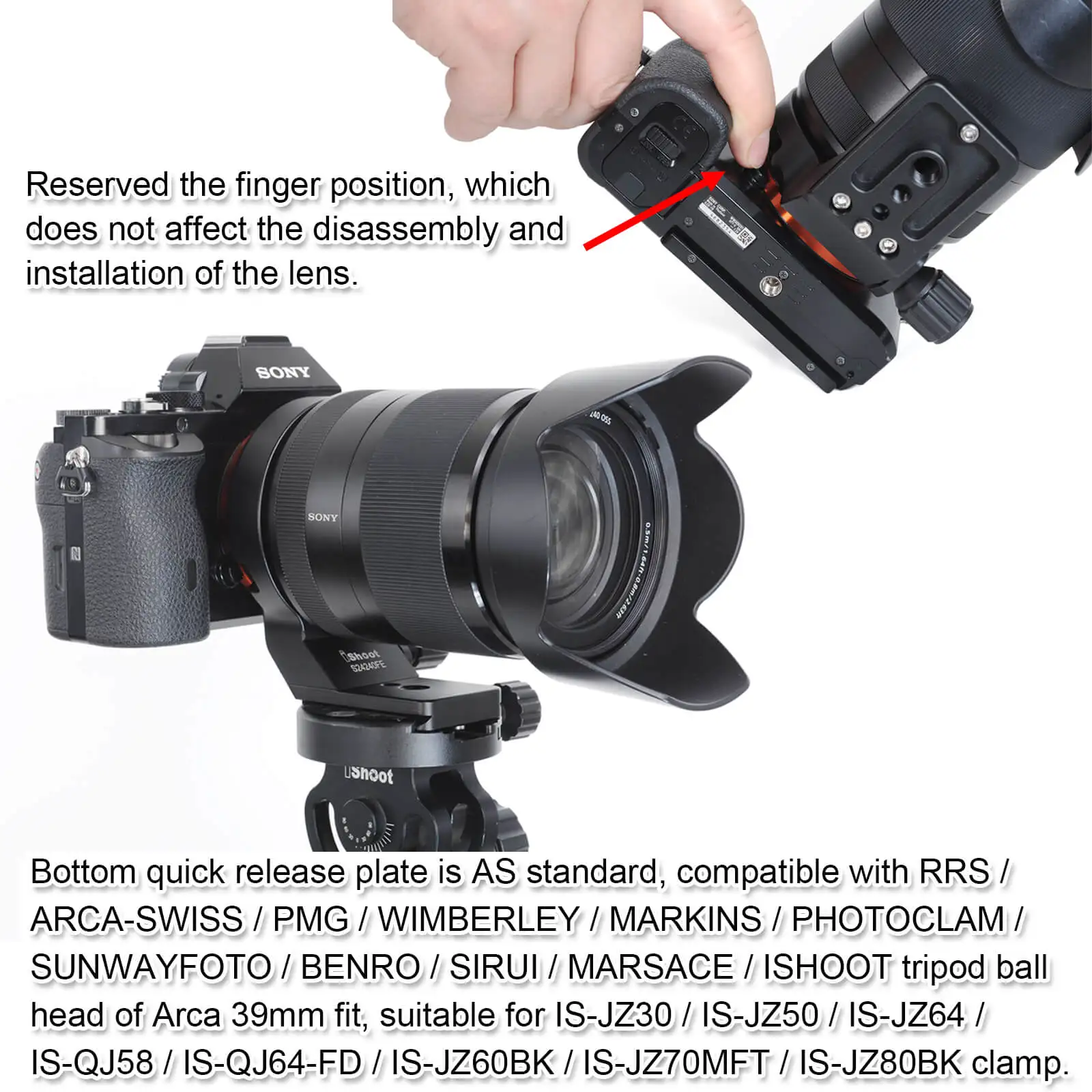 da lente, ajuste para Sony FE 16-35mm,