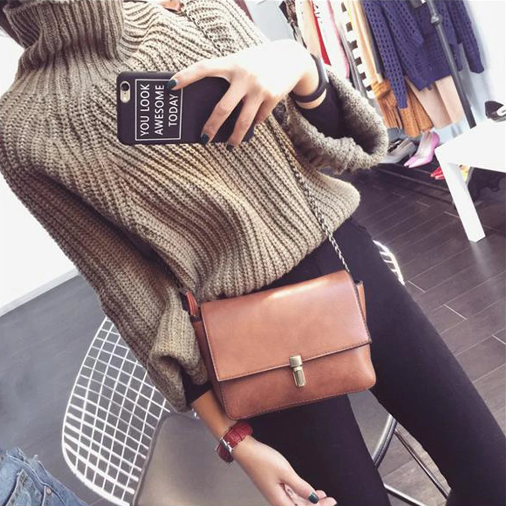 الرجعية جلد النساء حقيبة ساع صغيرة الإناث حقائب كتف الفاخرة الأعلى مقبض حقيبة الترفيه البسيطة حقائب جلدية رفرف Stb002