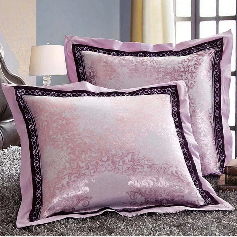 Romance Lilac light purple beauty floral jacquard silk pillow cushion