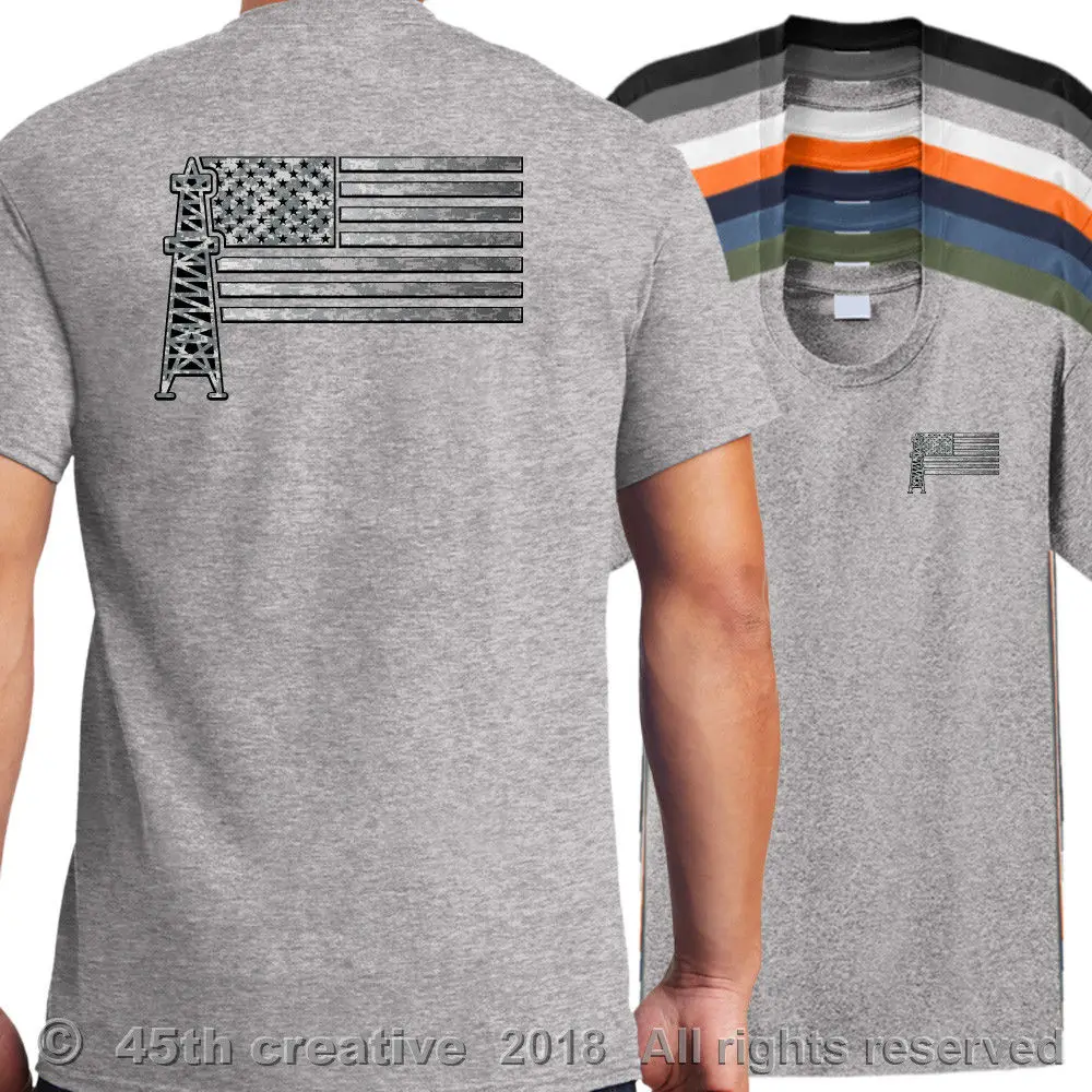 2019 новая хлопковая Футболка Oilfield Worker US Flag T-shirt american roughneck футболка с флагом usa oilfield shirt Летняя стильная футболка