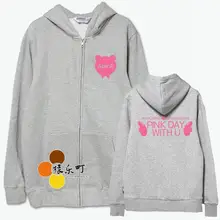 K-POP apink concert pink day with you Jung Eun Ji толстовка на молнии для мужчин и женщин модная Толстовка jackts спортивная одежда