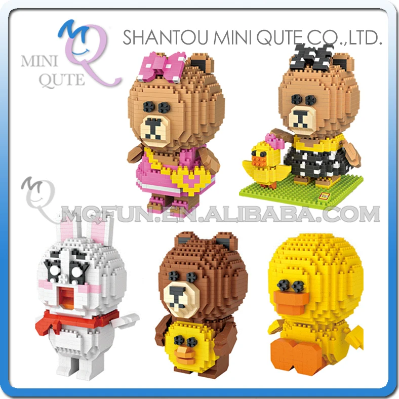 

Mini Qute LOZ Kawaii Rilakkuma Cartoon phone face express Brown bear Coony Sally plastic building blocks model educational toy
