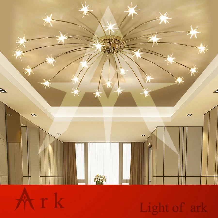 Living Room Glass Star Ceiling Lamp Luxury Romantic Led Light Contracted Sweet Bedroom Star Indoor Chandelier In Ceiling Lights From Lights Lighting