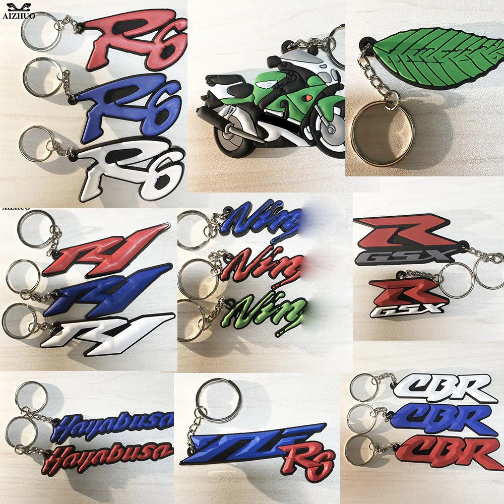 Motorcycle Key Chain Keyring Soft Rubber Motorcycle Key Ring FOR HONDA CBR YAMAHA YZF R1 R6 KAWASAKI NINJA SUZIKI HAYABUSA GSXR