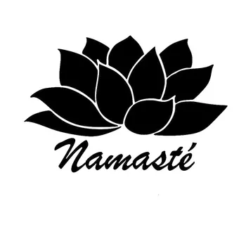 

14CM*9.3CM Namaste Lotus Flower Hindu Yoga Car Sticker And Vinyl Decals Reflective Car Styling Decal Black/Sliver C8-0788