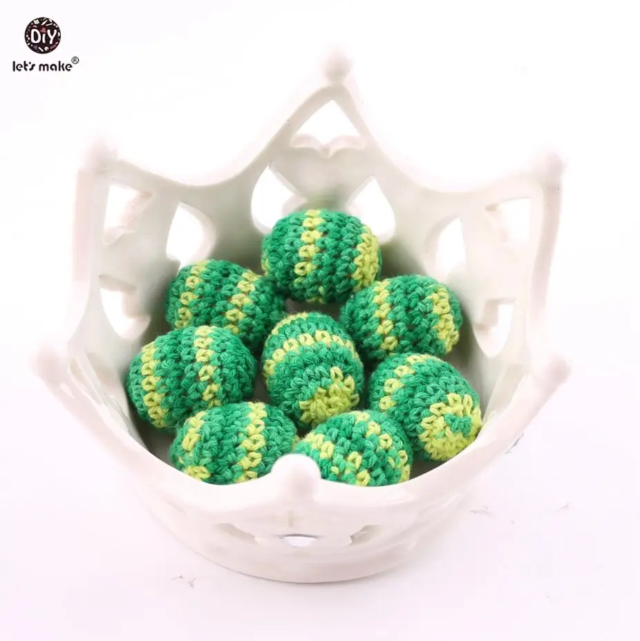 

Let's Make 5pcs Baby Nursing Wooden Teether Crochet Chew Beads Teething Teether Crochet Oval Wooden Beads Baby Teether